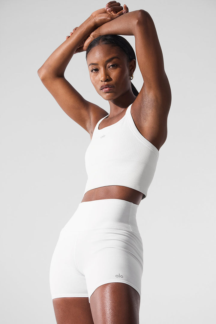 Seamless Ribbed Favorite Bra Tank - White