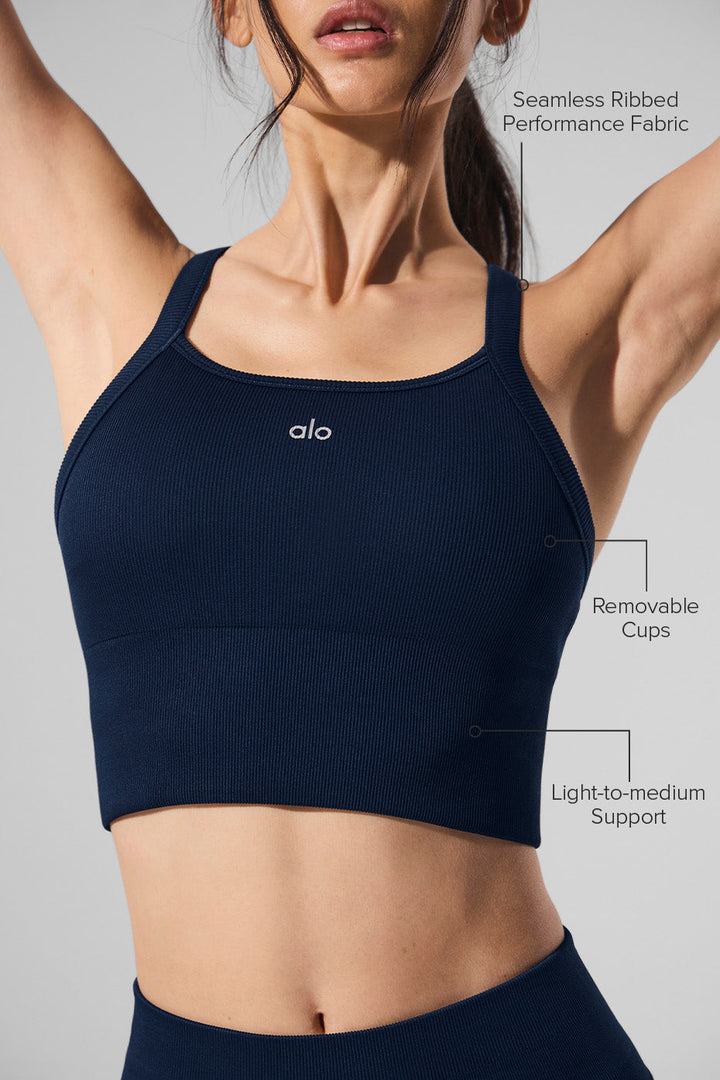 Seamless Ribbed Favorite Bra Tank - Navy